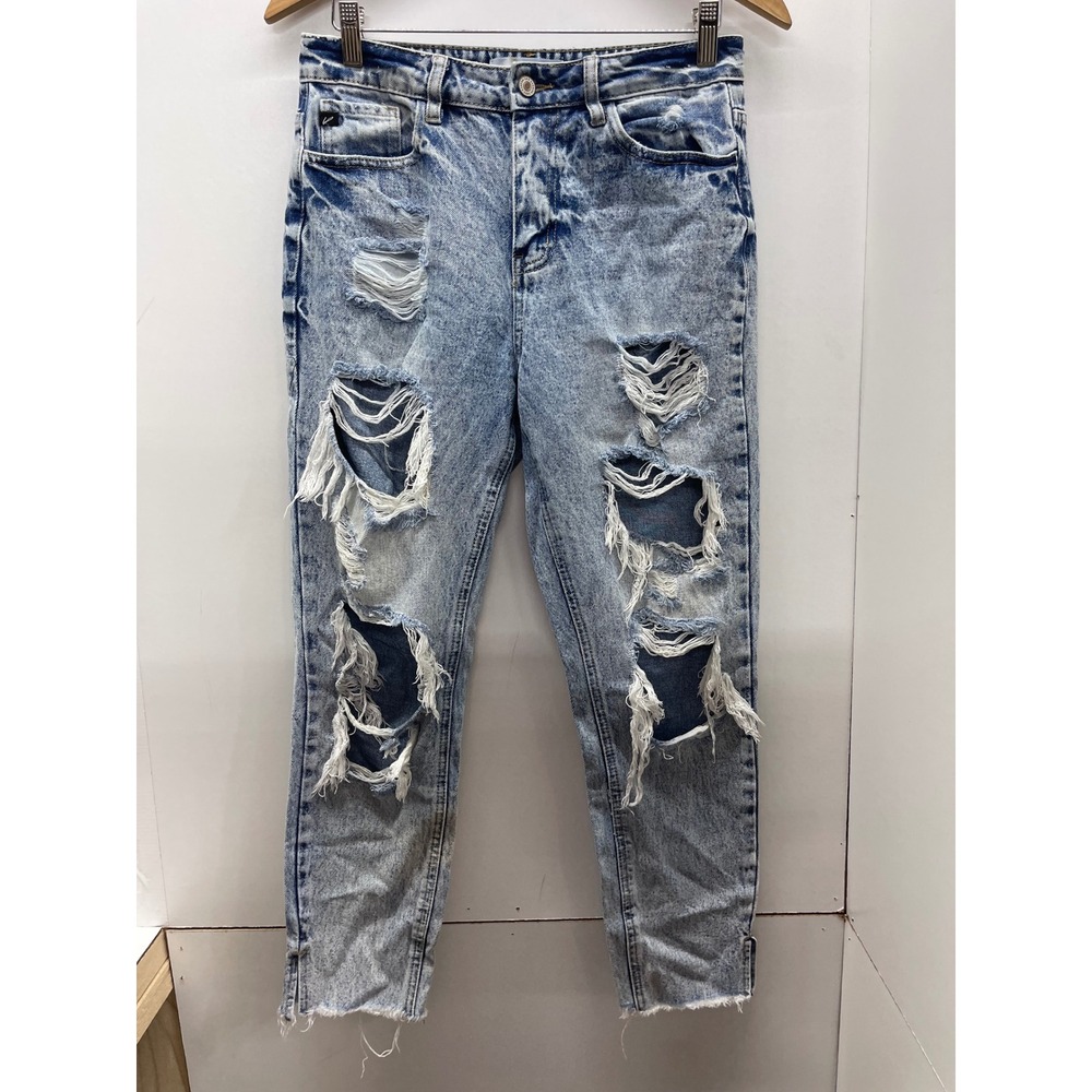 KanCan High Rise Distressed Acid Wash Skinny Jeans Light Blue KC5201M Size 5/26